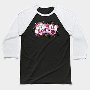 Nashville Graphic Vintage Pink Baseball T-Shirt